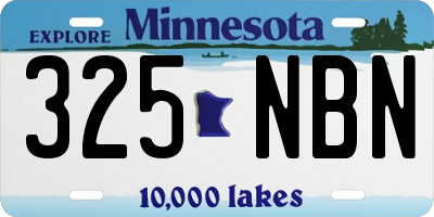 MN license plate 325NBN