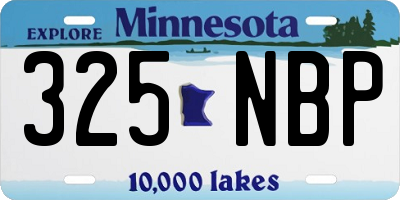 MN license plate 325NBP