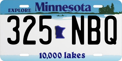 MN license plate 325NBQ
