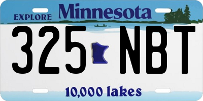 MN license plate 325NBT