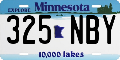 MN license plate 325NBY