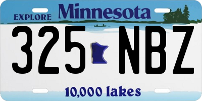 MN license plate 325NBZ