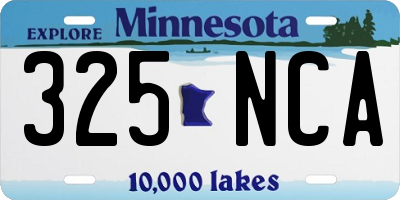 MN license plate 325NCA