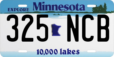 MN license plate 325NCB