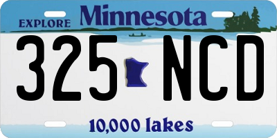 MN license plate 325NCD