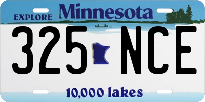 MN license plate 325NCE