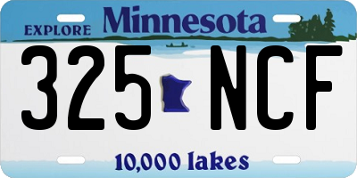 MN license plate 325NCF