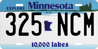 MN license plate 325NCM