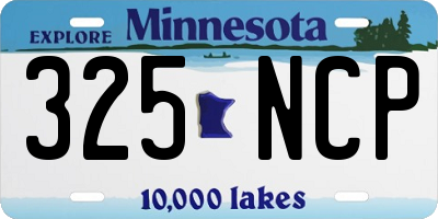 MN license plate 325NCP