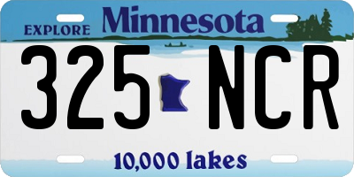 MN license plate 325NCR