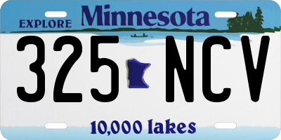 MN license plate 325NCV