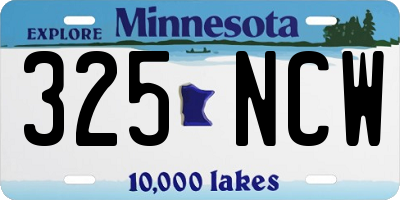MN license plate 325NCW