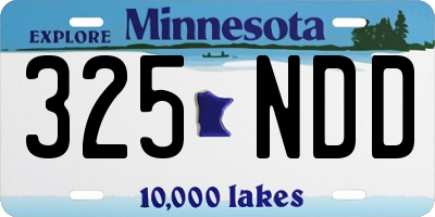 MN license plate 325NDD