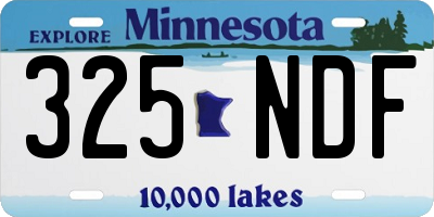 MN license plate 325NDF