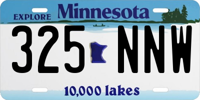 MN license plate 325NNW