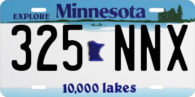 MN license plate 325NNX