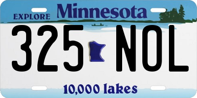 MN license plate 325NOL