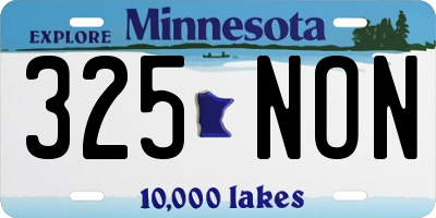 MN license plate 325NON