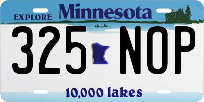 MN license plate 325NOP