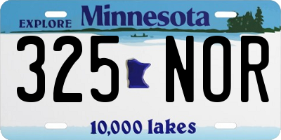 MN license plate 325NOR