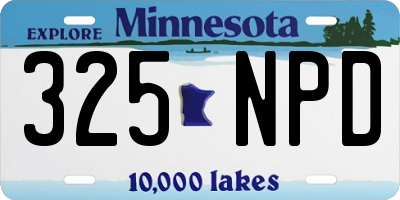MN license plate 325NPD
