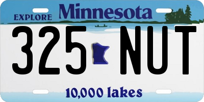 MN license plate 325NUT