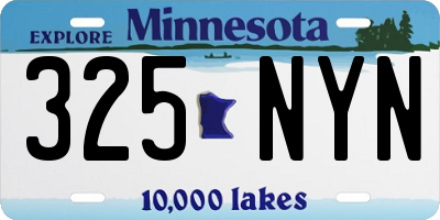 MN license plate 325NYN