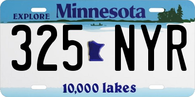 MN license plate 325NYR