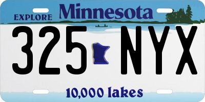 MN license plate 325NYX