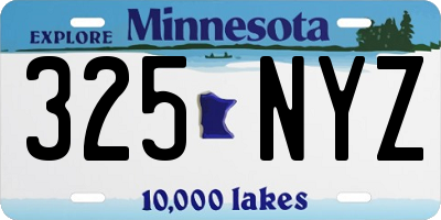 MN license plate 325NYZ