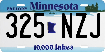 MN license plate 325NZJ