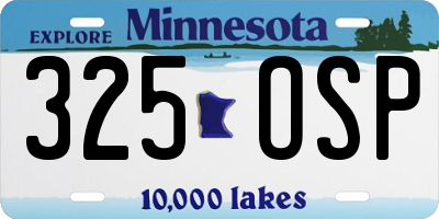 MN license plate 325OSP