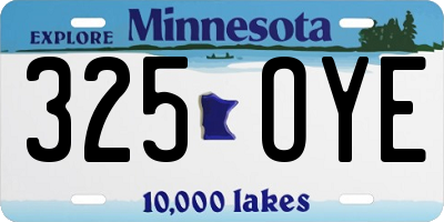 MN license plate 325OYE