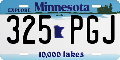 MN license plate 325PGJ