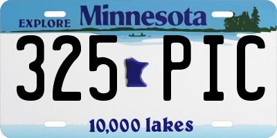 MN license plate 325PIC