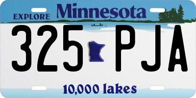 MN license plate 325PJA