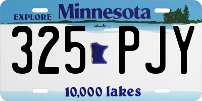 MN license plate 325PJY