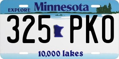 MN license plate 325PKO