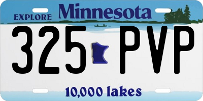 MN license plate 325PVP