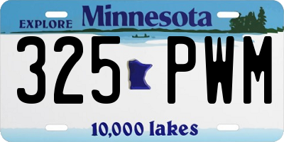 MN license plate 325PWM