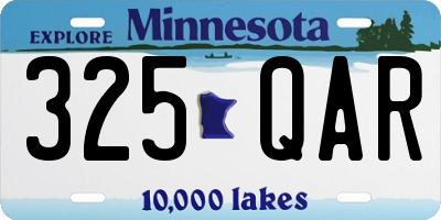 MN license plate 325QAR