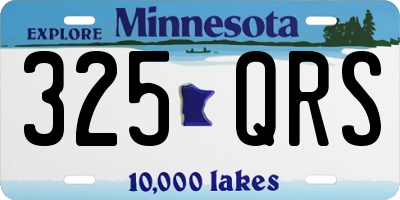 MN license plate 325QRS