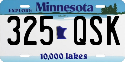 MN license plate 325QSK