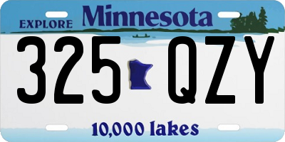 MN license plate 325QZY