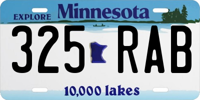 MN license plate 325RAB