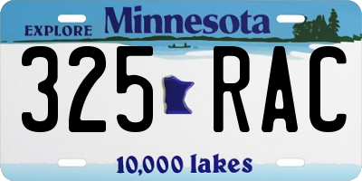 MN license plate 325RAC