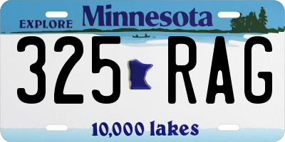MN license plate 325RAG
