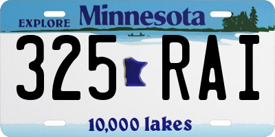 MN license plate 325RAI