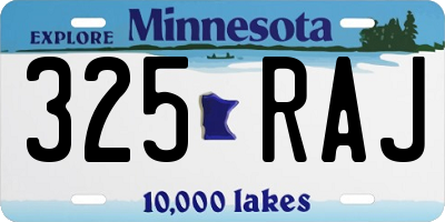MN license plate 325RAJ