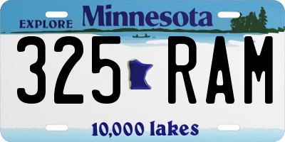 MN license plate 325RAM